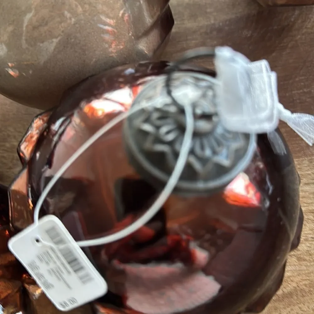 Christmas Ornaments From Dillard's Trimmings 6 Brown & Cream Ombre Rounded Glass